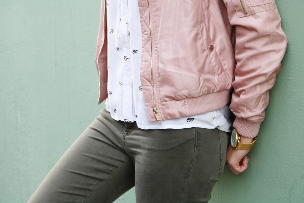 Look mode casual bomber rose
